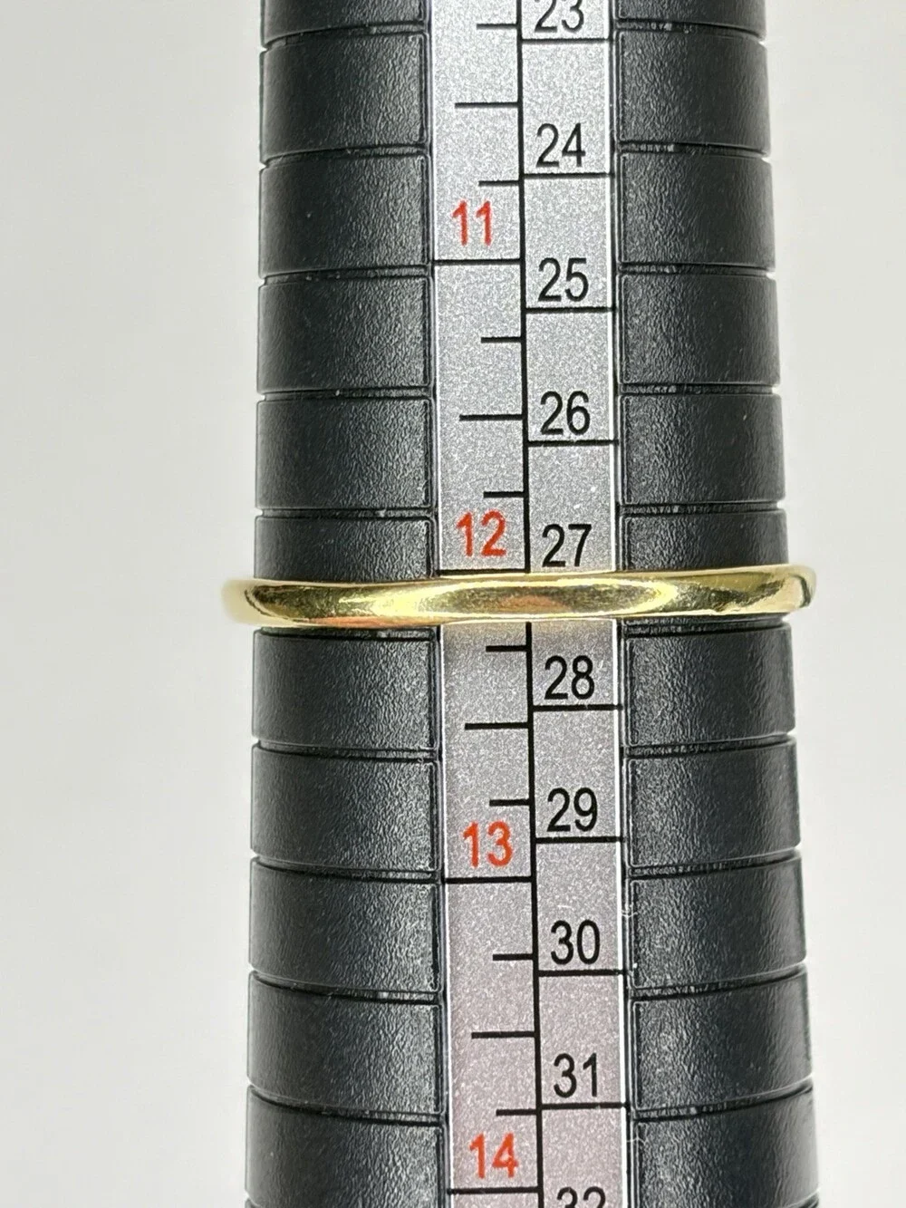 925 Sterling Silver Gold Vermeil Thin Stacking Band Ring Israel Sz 12 1.2g